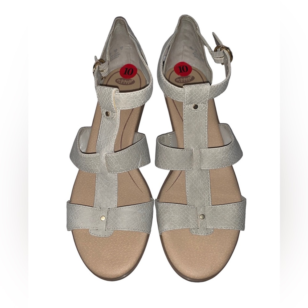 -SOLD-New Dr. Scholl's Women's Genuinely Wedge Sandal Stone color Size 10M - Picture 5 of 10